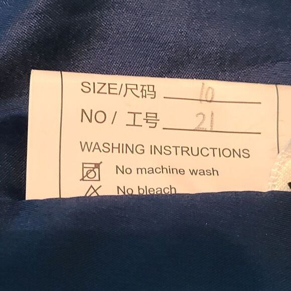 New Mother of the Bride (10) Ink Blue Chiffon Pleated Bodice High Low Dress - Picture 8 of 8